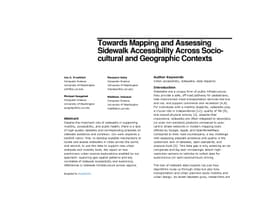 Towards Mapping and Assessing Sidewalk Accessibility Across
  Sociocultural and Geographic Contexts