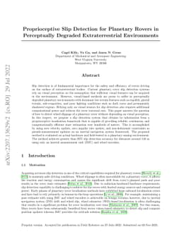 Proprioceptive Slip Detection for Planetary Rovers in Perceptually
  Degraded Extraterrestrial Environments