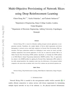 Multi-Objective Provisioning of Network Slices using Deep Reinforcement
  Learning