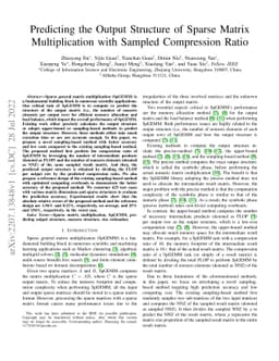 Predicting the Output Structure of Sparse Matrix Multiplication with
  Sampled Compression Ratio