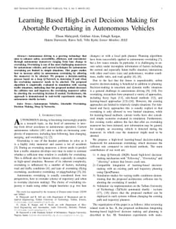 Learning Based High-Level Decision Making for Abortable Overtaking in
  Autonomous Vehicles