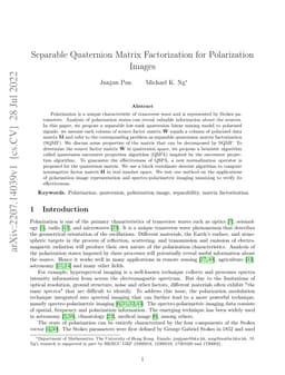 Separable Quaternion Matrix Factorization for Polarization Images