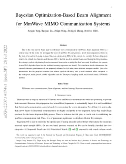 Bayesian Optimization-Based Beam Alignment for MmWave MIMO Communication
  Systems