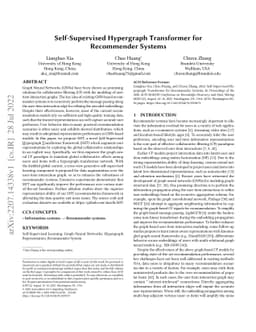 Self-Supervised Hypergraph Transformer for Recommender Systems