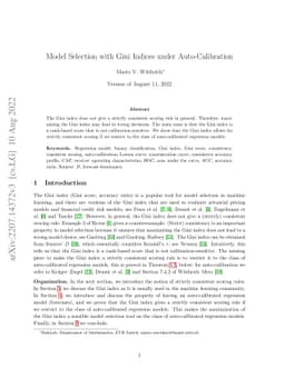 Model selection with Gini indices under auto-calibration