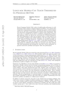 Language Models Can Teach Themselves to Program Better