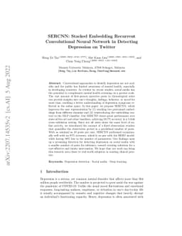 SERCNN: Stacked Embedding Recurrent Convolutional Neural Network in
  Detecting Depression on Twitter