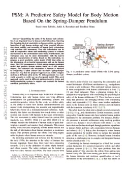 PSM: A Predictive Safety Model for Body Motion Based On the
  Spring-Damper Pendulum