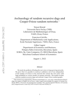 Archaeology of random recursive dags and Cooper-Frieze random networks