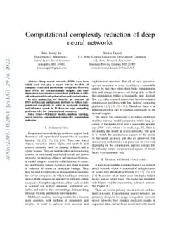 Computational complexity reduction of deep neural networks