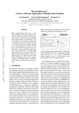 "Do you follow me?": A Survey of Recent Approaches in Dialogue State
  Tracking