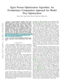 Egret Swarm Optimization Algorithm: An Evolutionary Computation Approach
  for Model Free Optimization