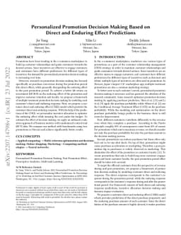 Personalized Promotion Decision Making Based on Direct and Enduring
  Effect Predictions