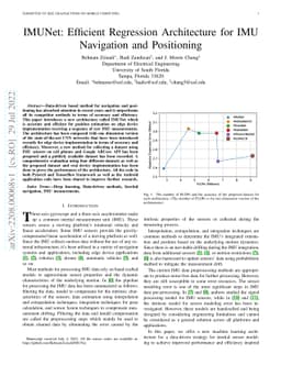 IMUNet: Efficient Regression Architecture for IMU Navigation and
  Positioning