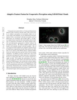 Adaptive Feature Fusion for Cooperative Perception using LiDAR Point
  Clouds