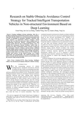 Research on Stable Obstacle Avoidance Control Strategy for Tracked
  Intelligent Transportation Vehicles in Non-structural Environment Based on
  Deep Learning