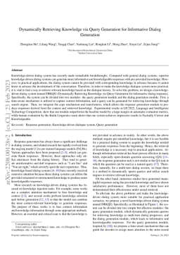 Dynamically Retrieving Knowledge via Query Generation for Informative
  Dialogue Generation