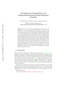 Revisiting the Critical Factors of Augmentation-Invariant Representation
  Learning