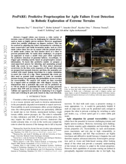 PrePARE: Predictive Proprioception for Agile Failure Event Detection in
  Robotic Exploration of Extreme Terrains
