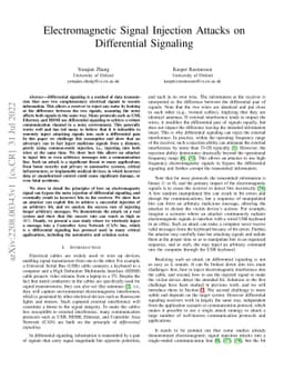 Electromagnetic Signal Injection Attacks on Differential Signaling