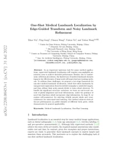 One-Shot Medical Landmark Localization by Edge-Guided Transform and
  Noisy Landmark Refinement