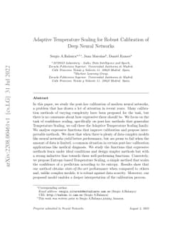 Adaptive Temperature Scaling for Robust Calibration of Deep Neural
  Networks