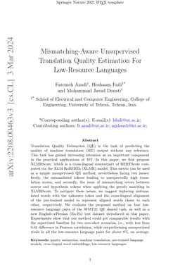 Mismatching-Aware Unsupervised Translation Quality Estimation For
  Low-Resource Languages