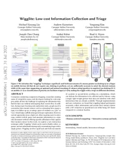 Wigglite: Low-cost Information Collection and Triage