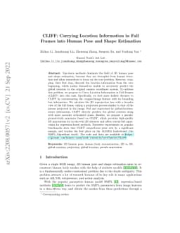 CLIFF: Carrying Location Information in Full Frames into Human Pose and
  Shape Estimation