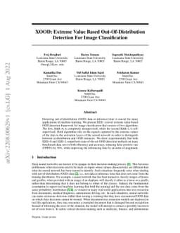 XOOD: Extreme Value Based Out-Of-Distribution Detection For Image
  Classification