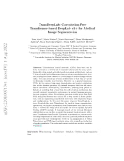 TransDeepLab: Convolution-Free Transformer-based DeepLab v3+ for Medical
  Image Segmentation
