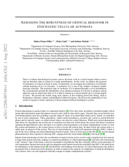 Assessing the robustness of critical behavior in stochastic cellular
  automata
