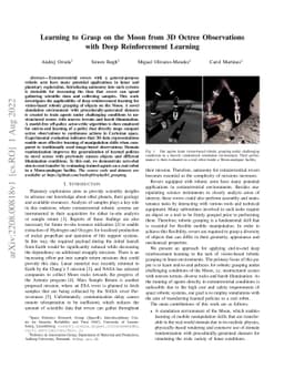 Learning to Grasp on the Moon from 3D Octree Observations with Deep
  Reinforcement Learning