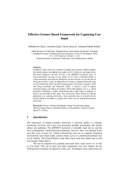 Effective Gesture Based Framework for Capturing User Input