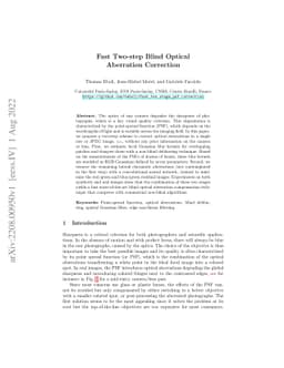 Fast Two-step Blind Optical Aberration Correction