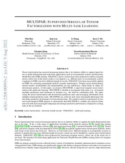 MULTIPAR: Supervised Irregular Tensor Factorization with Multi-task
  Learning