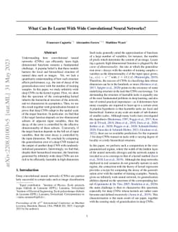 What Can Be Learnt With Wide Convolutional Neural Networks?
