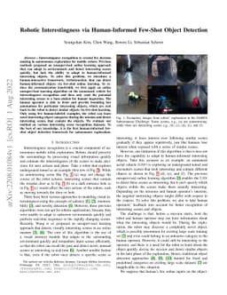 Robotic Interestingness via Human-Informed Few-Shot Object Detection