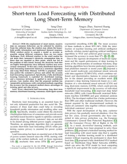 Short-term Load Forecasting with Distributed Long Short-Term Memory