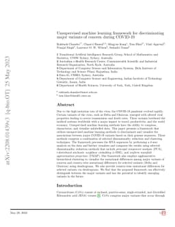 Unsupervised machine learning framework for discriminating major
  variants of concern during COVID-19
