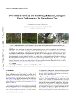 Procedural Generation and Rendering of Realistic, Navigable Forest
  Environments: An Open-Source Tool