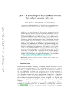 DSR -- A dual subspace re-projection network for surface anomaly
  detection