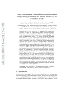 Lossy compression of multidimensional medical images using sinusoidal
  activation networks: an evaluation study