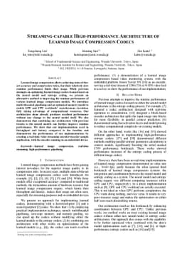 Streaming-capable High-performance Architecture of Learned Image
  Compression Codecs