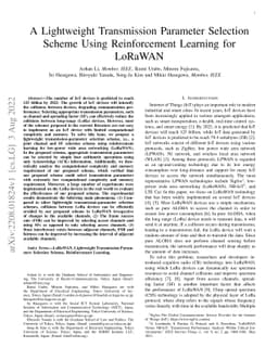A Lightweight Transmission Parameter Selection Scheme Using
  Reinforcement Learning for LoRaWAN