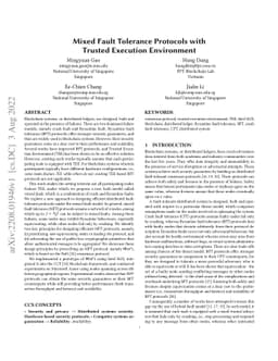 Mixed Fault Tolerance Protocols with Trusted Execution Environment