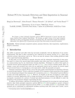 Robust PCA for Anomaly Detection and Data Imputation in Seasonal Time
  Series