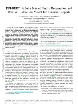 KPI-BERT: A Joint Named Entity Recognition and Relation Extraction Model
  for Financial Reports