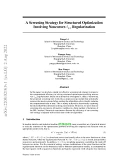 A Screening Strategy for Structured Optimization Involving Nonconvex
  $\ell_{q,p}$ Regularization