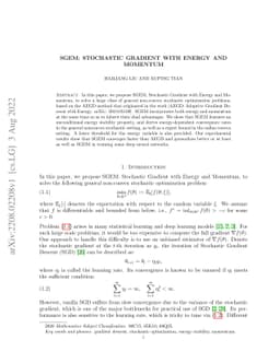 SGEM: stochastic gradient with energy and momentum